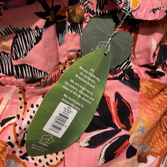 NWT FARM Rio Pink Pinneaple Mini Dress - Pink Multi - Picture 5 of 5